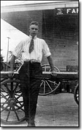 Charley Stevens at the depot in Farmers, KY in 1919