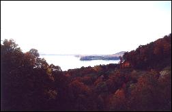 A view of Cave Run Lake taken from the mountains.