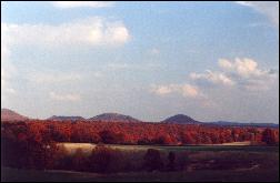 Mountains in the distance at Cave Run Lake in Kentucky.